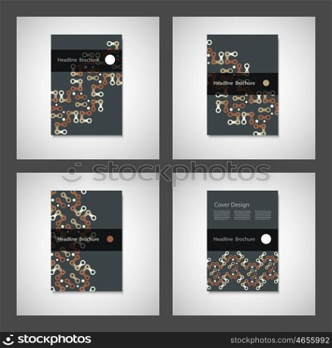 Brochures design templates. Vector pattern with abstract figures. Brochures design templates. Vector pattern with abstract figures.