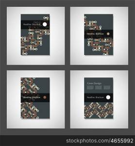 Brochures design templates. Vector pattern with abstract figures. Brochures design templates. Vector pattern with abstract figures.