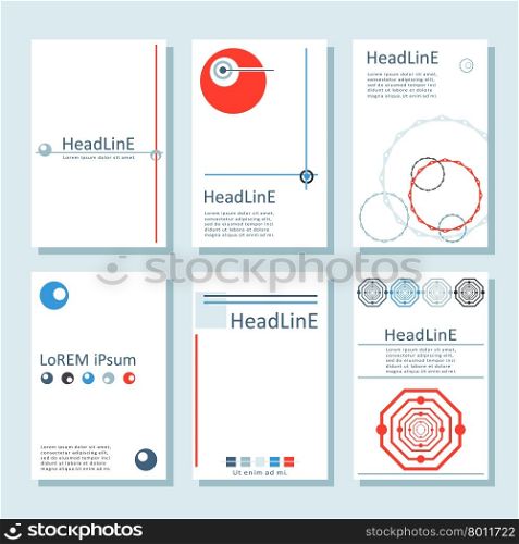 Brochures7. Set of abstract brochure template. Vector design.