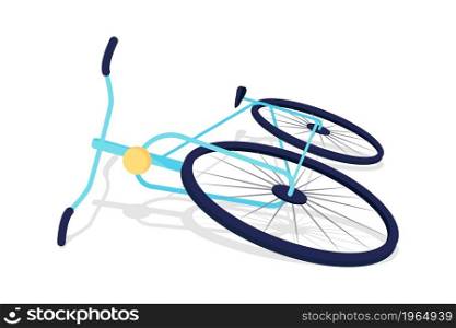 Broken bike semi flat color vector object. Full sized item on white. Check bike for damage. Buying used and new bicycle isolated modern cartoon style illustration for graphic design and animation. Broken bike semi flat color vector object