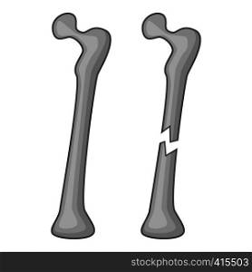 Broken bone icon. Cartoon illustration of broken bone vector icon for web. Broken bone icon, cartoon style
