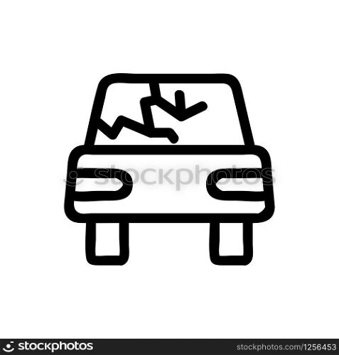 Broken car icon vector. Thin line sign. Isolated contour symbol illustration. Broken car icon vector. Isolated contour symbol illustration