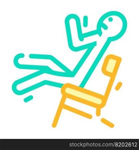 broken chair man accident color icon vector. broken chair man accident sign. isolated symbol illustration. broken chair man accident color icon vector illustration