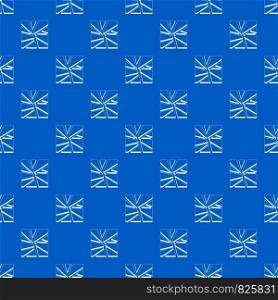 Broken glass pattern repeat seamless in blue color for any design. Vector geometric illustration. Broken glass pattern seamless blue