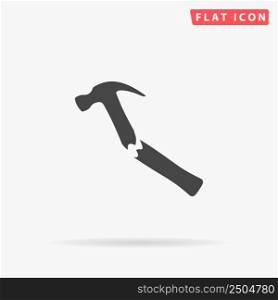Broken Hammer flat vector icon. Hand drawn style design illustrations.. Broken Hammer flat vector icon. Hand drawn style design illustrations