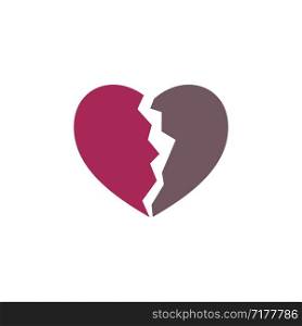 Broken Heart Logo Template Illustration Design. Vector EPS 10.