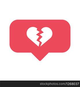 broken heart social network like concept vector illustration