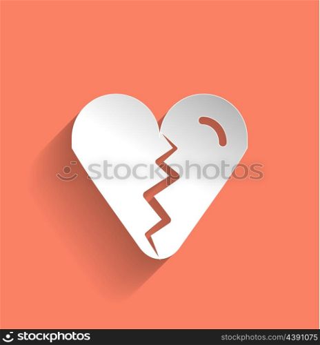 Broken heart vector icon flat modern design