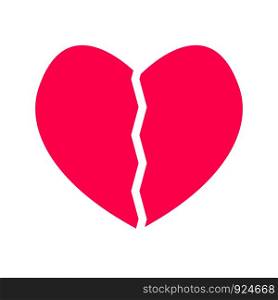 broken icon on white background. flat style. broken heart icon for your web site design, logo, app, UI. broken heart symbol. love sign.