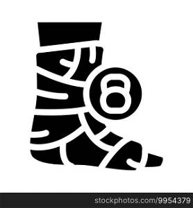 broken leg dull or severe ache glyph icon vector. broken leg dull or severe ache sign. isolated contour symbol black illustration. broken leg dull or severe ache glyph icon vector illustration