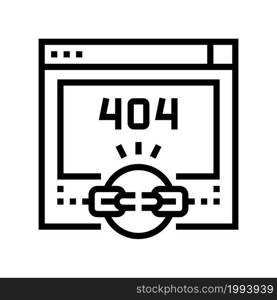 broken link 404 error line icon vector. broken link 404 error sign. isolated contour symbol black illustration. broken link 404 error line icon vector illustration