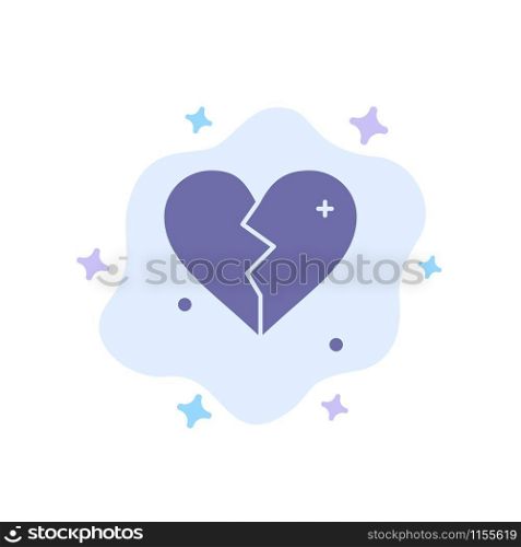 Broken, Love, Heart, Wedding Blue Icon on Abstract Cloud Background
