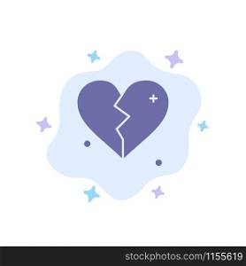 Broken, Love, Heart, Wedding Blue Icon on Abstract Cloud Background