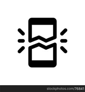 broken phone, icon on isolated background