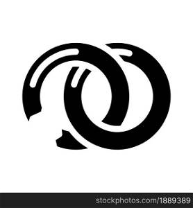 broken ring glyph icon vector. broken ring sign. isolated contour symbol black illustration. broken ring glyph icon vector illustration