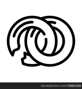 broken ring line icon vector. broken ring sign. isolated contour symbol black illustration. broken ring line icon vector illustration