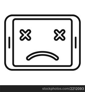 Broken tablet icon outline vector. Repair phone. Service screen. Broken tablet icon outline vector. Repair phone