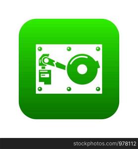 Broken technologyicon green vector isolated on white background. Broken technology icon green vector
