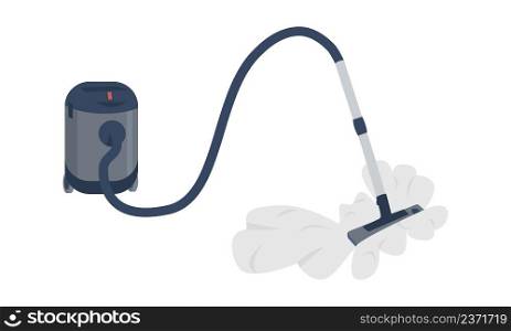 Broken vacuum cleaner semi flat color vector object. Full sized item on white. Cordless vacuum. Dust collector option simple cartoon style illustration for web graphic design and animation. Broken vacuum cleaner semi flat color vector object