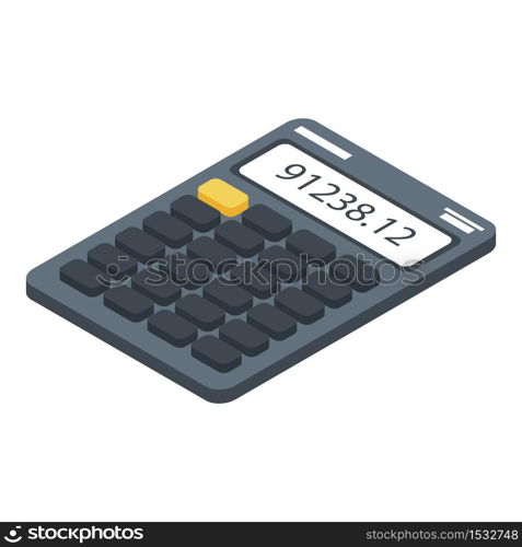 Broker calculator icon. Isometric of broker calculator vector icon for web design isolated on white background. Broker calculator icon, isometric style