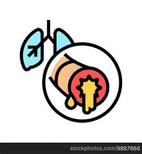 bronchiectasis respiratory disease color icon vector. bronchiectasis respiratory disease sign. isolated symbol illustration. bronchiectasis respiratory disease color icon vector illustration