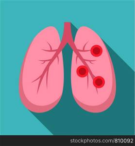 Bronchitis lungs icon. Flat illustration of bronchitis lungs vector icon for web design. Bronchitis lungs icon, flat style