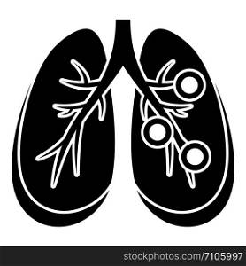 Bronchitis lungs icon. Simple illustration of bronchitis lungs vector icon for web design isolated on white background. Bronchitis lungs icon, simple style