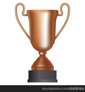 Bronze cup winner third place on white background. Vector Illustration. EPS10. Bronze cup winner third place on white background. Vector Illustration.