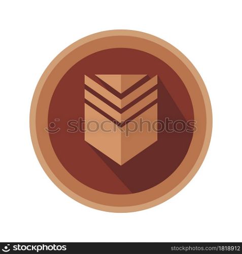 Bronze medal award vector success symbol badge icon achievement competition. Sport winner sign isolated trophy bronze medal illustration prize victory champion. Game place reward circle icon
