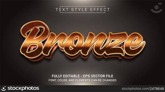 Bronze Text Style Effect. Editable Graphic Text Template.