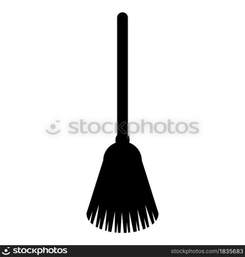Broom Besom made from twigs Tool for cleaning Sweep concept Panicle Halloween accessory icon black color vector illustration flat style simple image. Broom Besom made from twigs Tool for cleaning Sweep concept Panicle Halloween accessory icon black color vector illustration flat style image