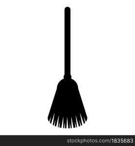 Broom Besom made from twigs Tool for cleaning Sweep concept Panicle Halloween accessory icon black color vector illustration flat style simple image. Broom Besom made from twigs Tool for cleaning Sweep concept Panicle Halloween accessory icon black color vector illustration flat style image