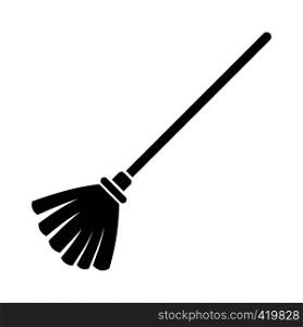 Broom black simple icon isolated on white background. Broom black simple icon