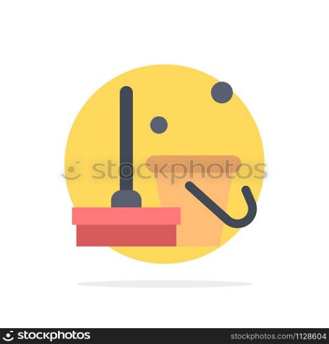 Broom, Clean, Cleaning, Sweep Abstract Circle Background Flat color Icon