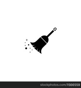 Broom cleaning Simple vector modern icon design illustration