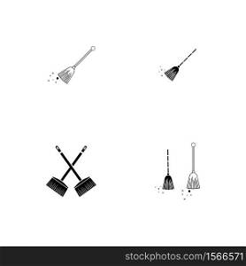 Broom cleaning Simple vector modern icon design illustration