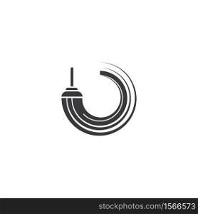 Broom cleaning Simple vector modern icon design illustration