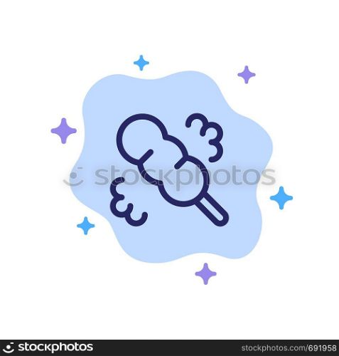 Broom, Duster, Wash Blue Icon on Abstract Cloud Background