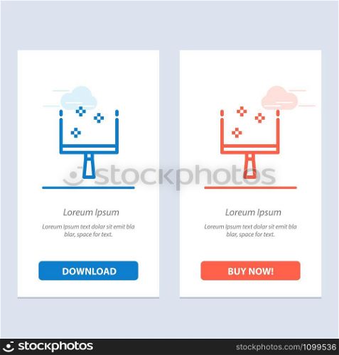 Broom, Dustpan, Sweep Blue and Red Download and Buy Now web Widget Card Template