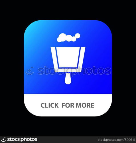 Broom, Dustpan, Sweep Mobile App Button. Android and IOS Glyph Version