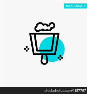Broom, Dustpan, Sweep turquoise highlight circle point Vector icon