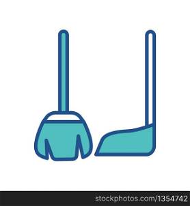 broom end dustpan icon design, flat style trendy collection