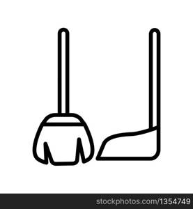 broom end dustpan icon design, flat style trendy collection