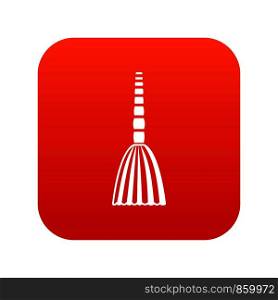 Broom floor icon digital red for any design isolated on white vector illustration. Broom floor icon digital red