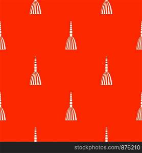 Broom floor pattern repeat seamless in orange color for any design. Vector geometric illustration. Broom floor pattern seamless