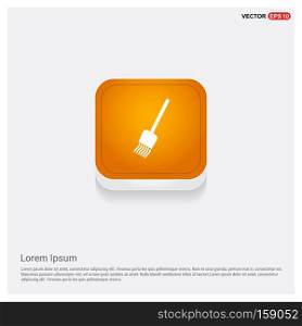 broom icon. Orange Abstract Web Button - Free vector icon