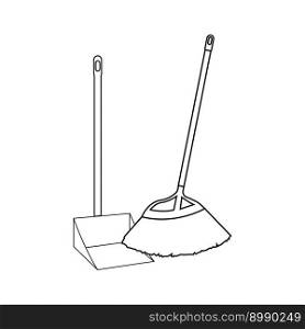 broom icon vector illustration simple design