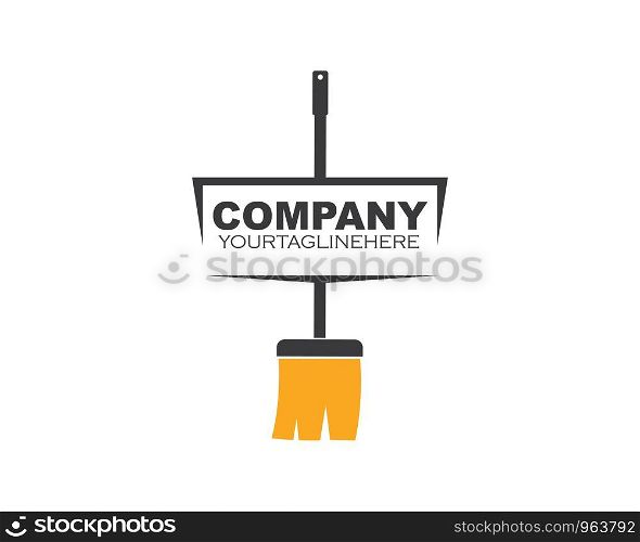 broom illustration vector template,symbol of cleaner