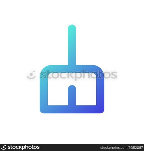Broom pixel perfect gradient linear ui icon. Erase messages history. Clear cache. Digital tool. Line color user interface symbol. Modern style pictogram. Vector isolated outline illustration. Broom pixel perfect gradient linear ui icon