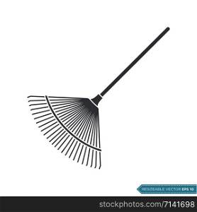 Broom / Rake - Gardening Icon Vector Template Illustration Design